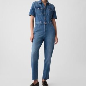 GAP Denim Jumpsuit with Washwell/ Size 12/ Medium Indigo Denim